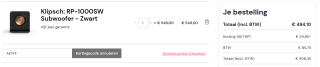 Klipsch: RP-1000SW Subwoofer - Zwart voor €494,10 bij Doublepoint