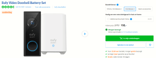 Eufy by Anker videodeurbel 2K + Homebase voor €132 bij Coolblue