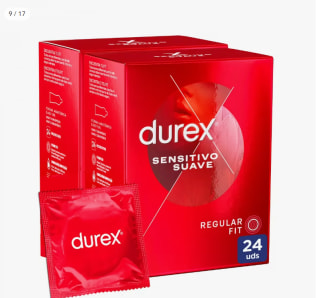 48 Preservativos Sensitivo Suave marca durex por 17,37€