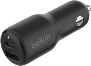 Belkin BoostCharge 2-poorts autolader 42 W met 30 W PPS USB-C (snelladen) en 12 W USB-A voor €14,99 bij Amazon