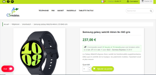 Samsung galaxy watch6 44mm lte r945 gris à 237€