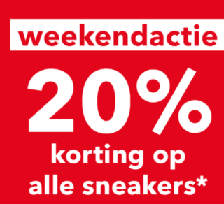 20% korting op alle sneakers van bv Puma, Adidas en Skechers bij Scapino