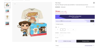 Pop Tees Woody Toy Story Special Edition + Camiseta Exclusiva Funko por 10,50€