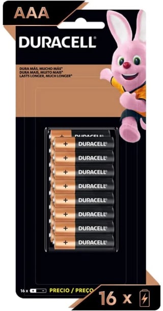 Pilha Alcalina da Duracell, modelo AAA com 16 Uni - R$ 75,88