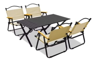 Feel Home – Luxe Glamping set – 4 stoelen en tafel – voor €169,95 bij Ibood