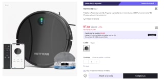 Robot Aspirador C2, Fregona, Aspira y Barre al mismo tiempo, 3000Pa, Autonomía de 150 Minutos por 87.86€ (Cuenta Nueva 75.86€)