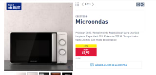 Microondas Cecotec Proclean 3010 por 49.99€