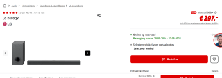 LG DS80QY 3.1.3 Dolby Atmos Soundbar voor €297 bij de MediaMarkt