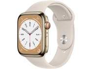 Apple Watch Series 8, 45mm, GPS + Cellular, RVS, Sportbandje Goud (Beige) voor €579 bij Bol.com