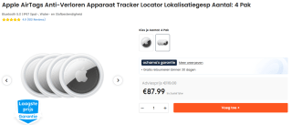 4-pack Apple AirTags voor €87,99 bij Ochama