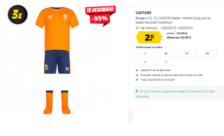Conjunto Infantil Rangers F.C. Castore por 2.99€