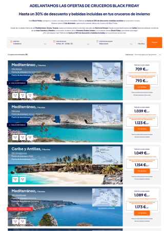 Código Descuento 30% Black Friday Cruceros y bebidas incluidas 7 Días Todo Incluido desde 299€ en MSC