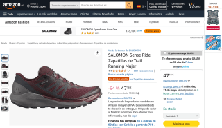 Zapatillas trail running mujer Salomon Sense Ride por 47,18€