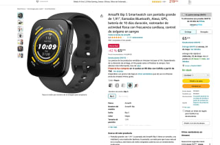 Amazfit Bip 5 Smartwatch con pantalla grande 1,91" por solo 65,29€