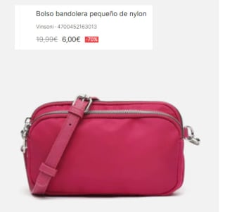 Bolso bandolera pequeño de nylon Vinsoni por 6€