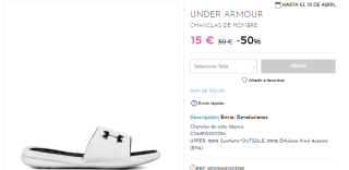 Chanclas Under Armour hombre por 15€