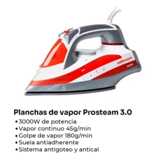 Mellerware Plancha de Vapor Prosteam 3.0, Potencia 3000W por 6,99€