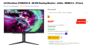 LG UltraGear Gaming Monitor - 144hz - HDMI 2.1 - 27 inch voor €419,99 bij Bol.com