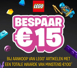 €15 korting bij besteding vanaf €100 aan Lego bij Smyths Toys