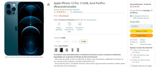 iPhone 12 Pro 512GB Reacondicionado por $9,258 en Amazon