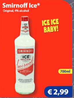 Smirnoff Ice 0,7 l voor €2,99 bij Diegrenze