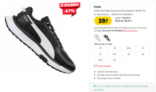 Zapatillas de Hombre PUMA Wild Rider Route por 39.99€