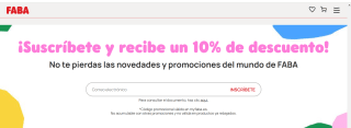 10% de descuento para tu primera compra en Faba