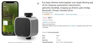 Eve Aqua-Slimme waterregelaar voor Apple Woning-app of Siri voor €91,29 bij Amazon