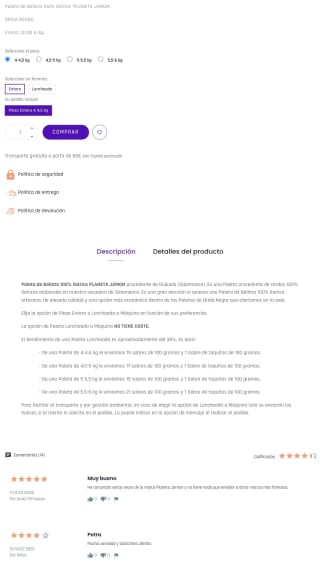 PALETA de BELLOTA IBÉRICA 100% RAZA IBÉRICA "PLANETA JAMON" (Brida Negra) procedente de Guijuelo Salamanca por 87,30€