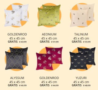 Gratis set kussens bij besteding vanaf €200 bij Beliani