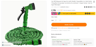 Manguera extensible hasta 15 metros por tan solo 2,19€