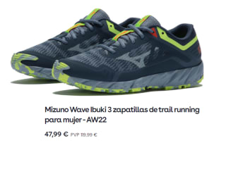 Zapatillas de trail running para Mujer Mizuno Wave Ibuki 3 por 47.99€