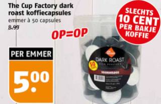 The Cup Factory Dark roast koffiecups 50 stuks voor €5 bij Poiesz-supermarkten