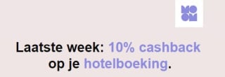 10% cashback op je hotelboeking bij Time to Momo