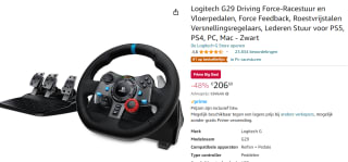 Logitech G29 driving force racestuur voor €206,60 bij Amazon.nl