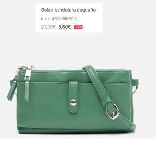 Bolso bandolera pequeño Kiara por 6.6€