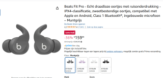 Beats Fit Pro oordopjes voor €159,99 bij Amazon NL