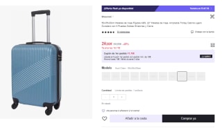 Maleta de Cabina 4 Ruedas de Viaje Semirigida 20.82€ (Cuenta Nueva 12.5€)