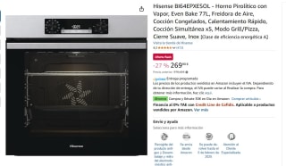 Horno Pirolítico con Vapor marca Hisense BI64EPXESOL por 269,90€