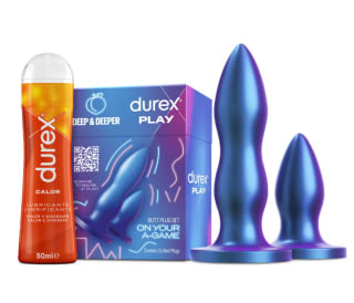 Durex Set de Plugs Anales DEEP & DEEPER + Lubricante Efecto Calor 50 ml Juguete Sexual Resistente al Agua Set 2 Tamaños por solo 34,39€