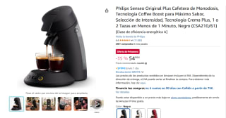 Philips Senseo Original Plus Cafetera de Monodosis por 54,99€