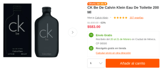 Perfume CK Be Calvin Klein 200ml a $583 en Linio