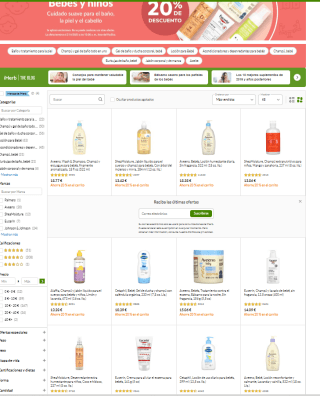 -20% en productos de bebé y niños (baño y cabello)