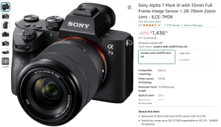 Sony A7 III + 28-70mm f/3.5-5.6 camera voor €1436,30 bij Amazon NL