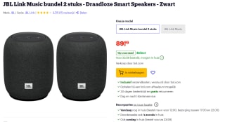 JBL Link Music - Draadloze Smart Speaker - 2 stuks voor €89,95 bij Bol.com