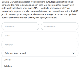 Autowasprogramma voor €10 bij Matz car wash in Deventer of Zutphen