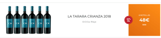 6 Botellas de La Tarara Crianza 2018 por 38€
