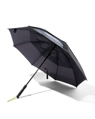 50% korting op zwarte regenkleding en stormparaplu's bij de Hema