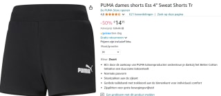 Puma Essentials Sweatshort dames voor €14,95 bij Amazon