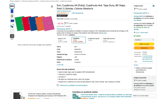 5 Libretas cuadriculadas A4 por solo 7,14€
